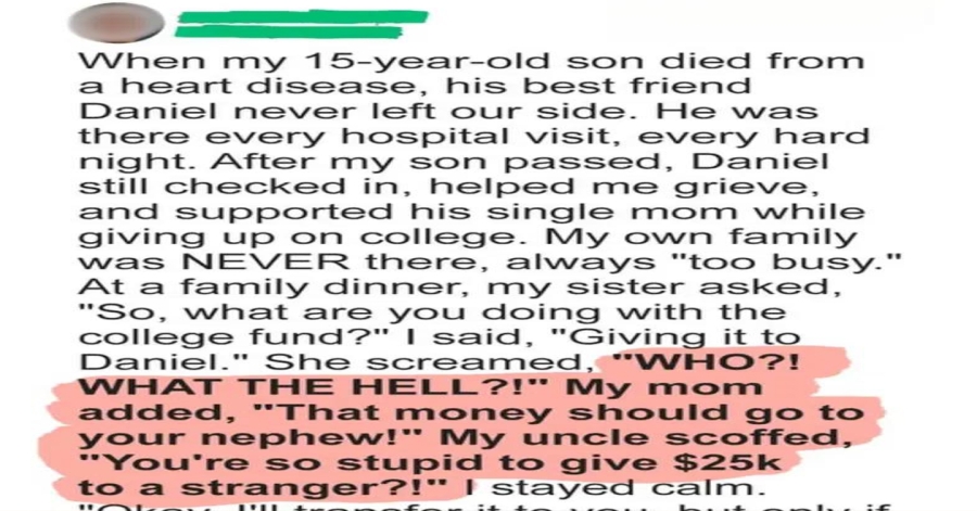 My Family Asked for My Late Son’s College Fund — I Said Yes, But Set a Condition
