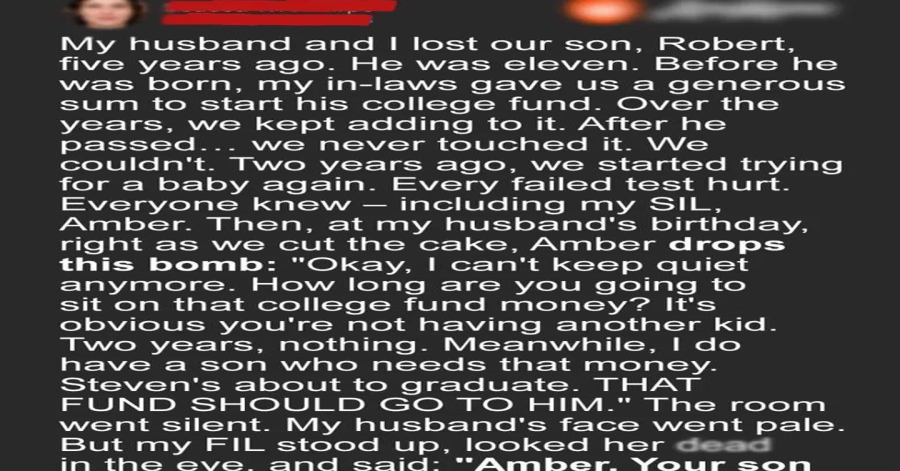My SIL Demanded I Give My Late Son’s College Fund to Her Son