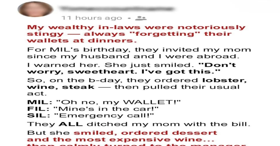 My In-Laws Tried to Skip Out on a $1,500 Dinner Bill 